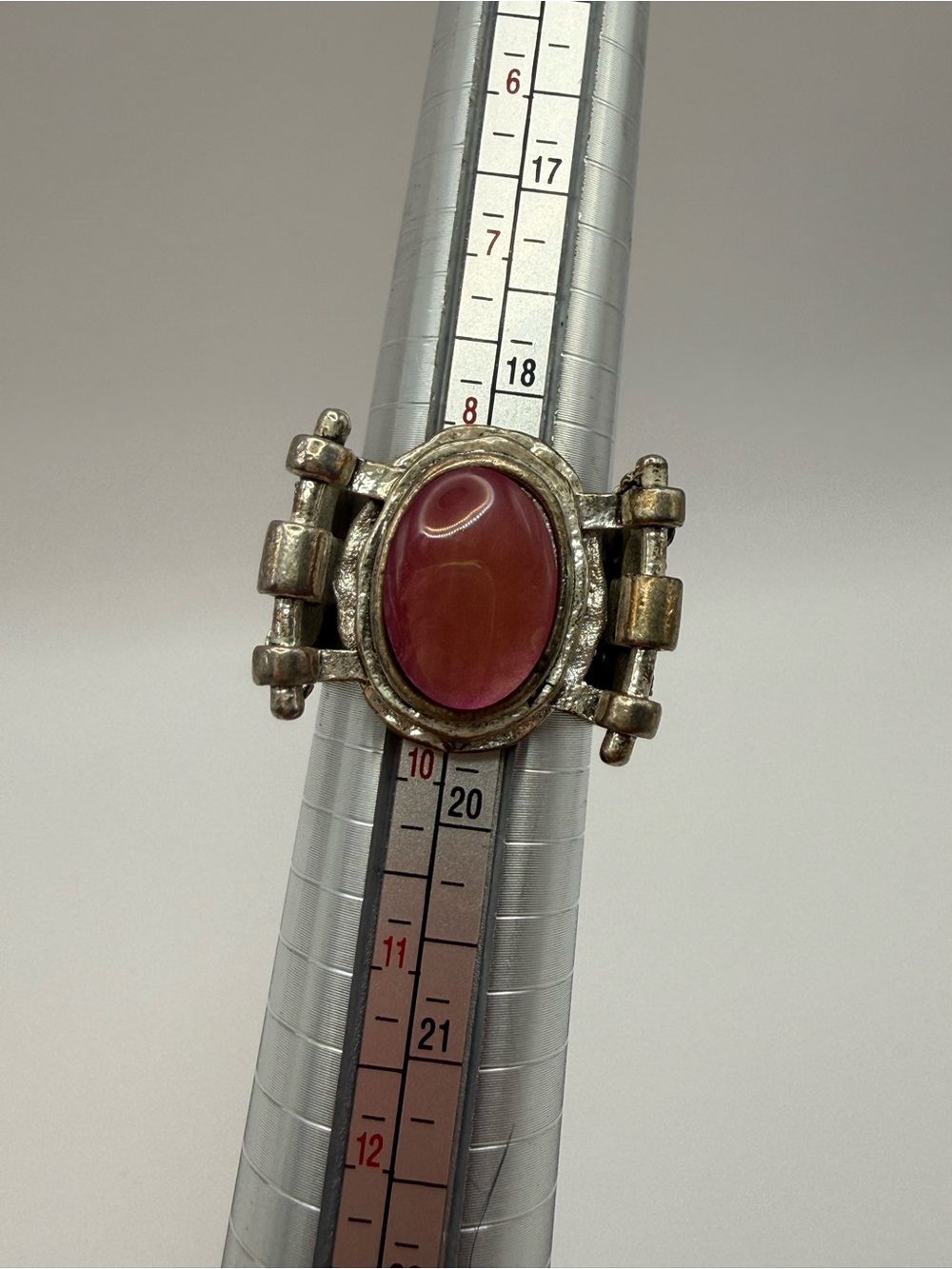 Boho Pink Cabochon Wide Band Statement Ring Size 8
